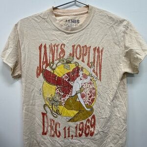 Janis Joplin Graphic T-Shirt - Cream small